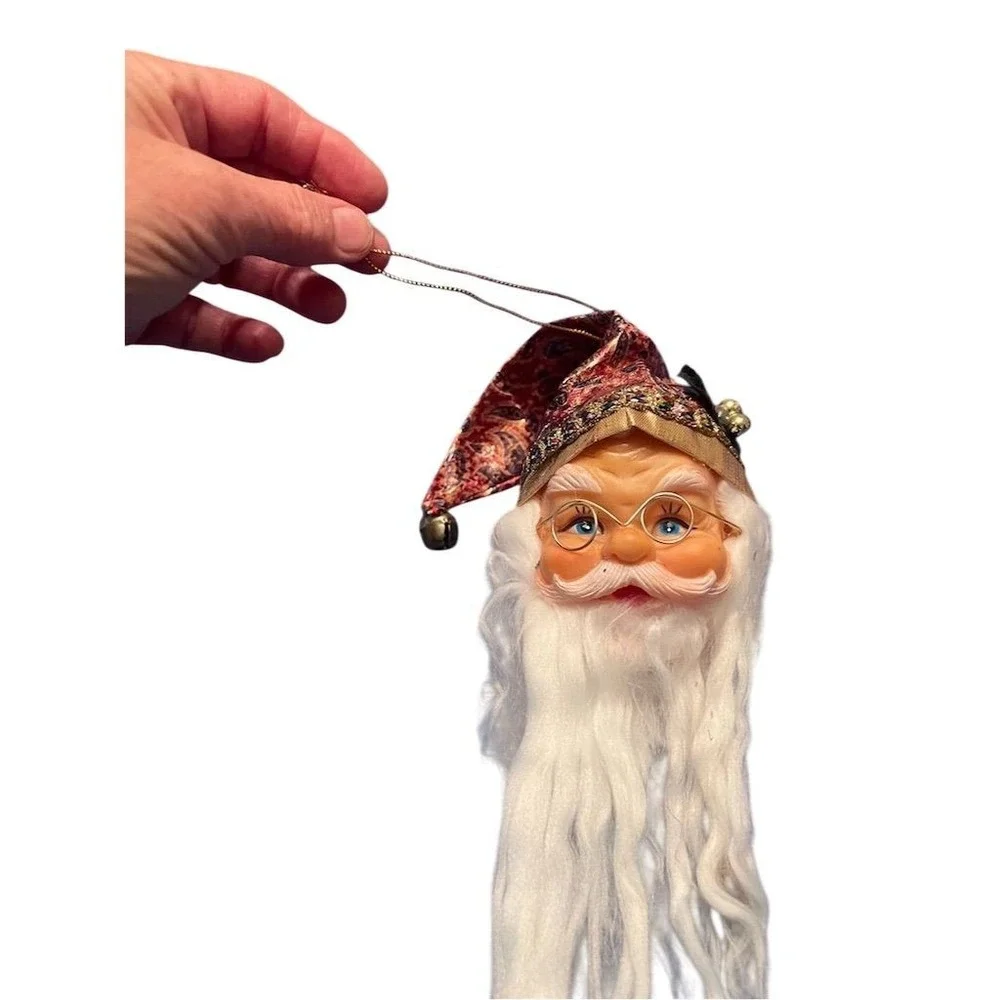 Vintage Santa Claus Christmas Ornament Large Red Hanging Decor 17